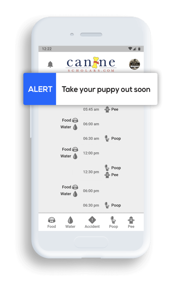 get alerts on your phone for housetraining